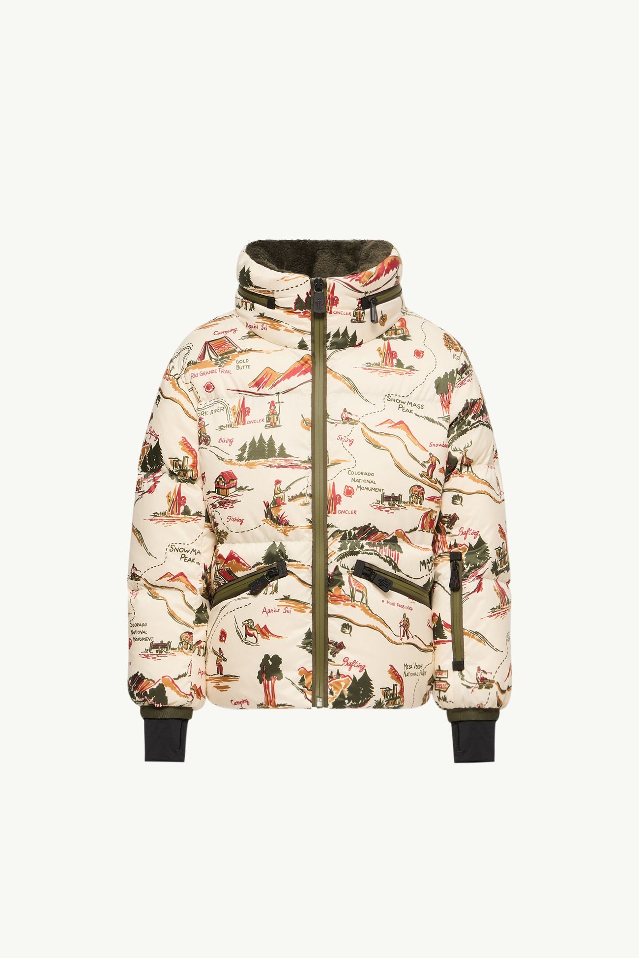 Verdons isolierte Skijacke Jungen Weiss & Grün Moncler 0