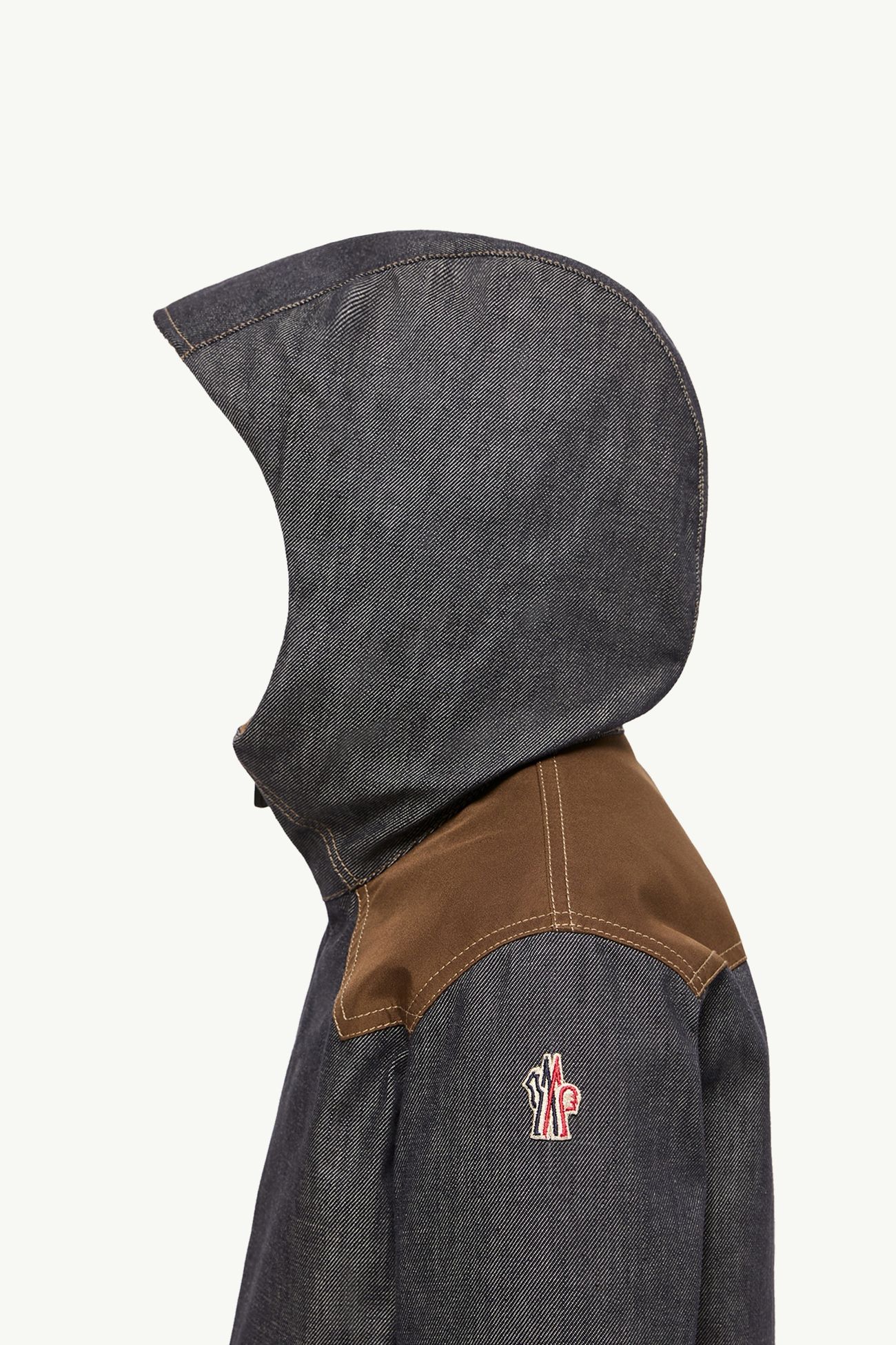 Giacca da sci isolante in denim con cappuccio Langtang Gender Neutral Blu Denim Moncler 1