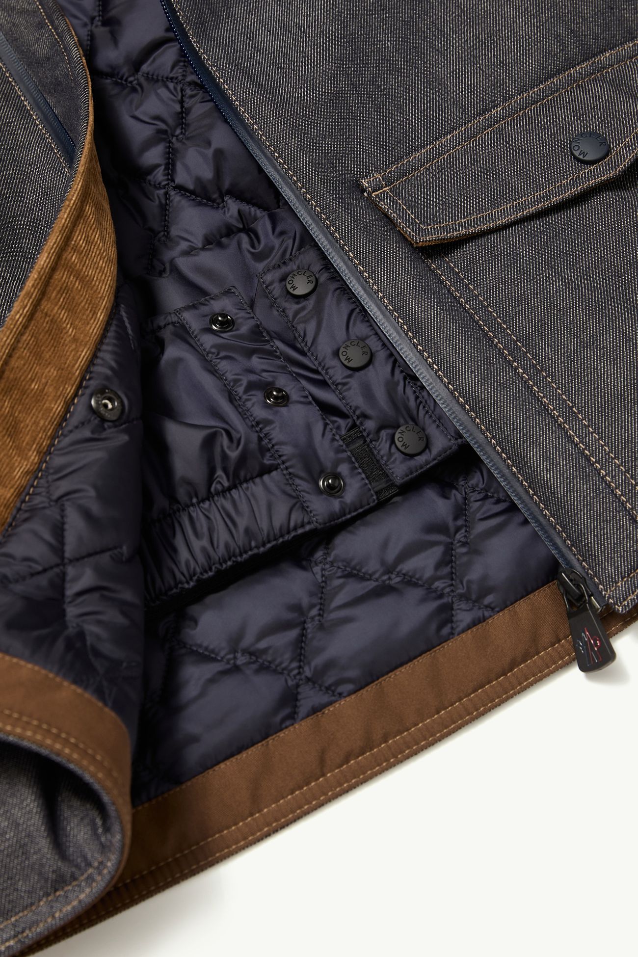 Langtang Hooded Denim Insulated Ski Jacket Gender Neutral Denim Blue Moncler 4