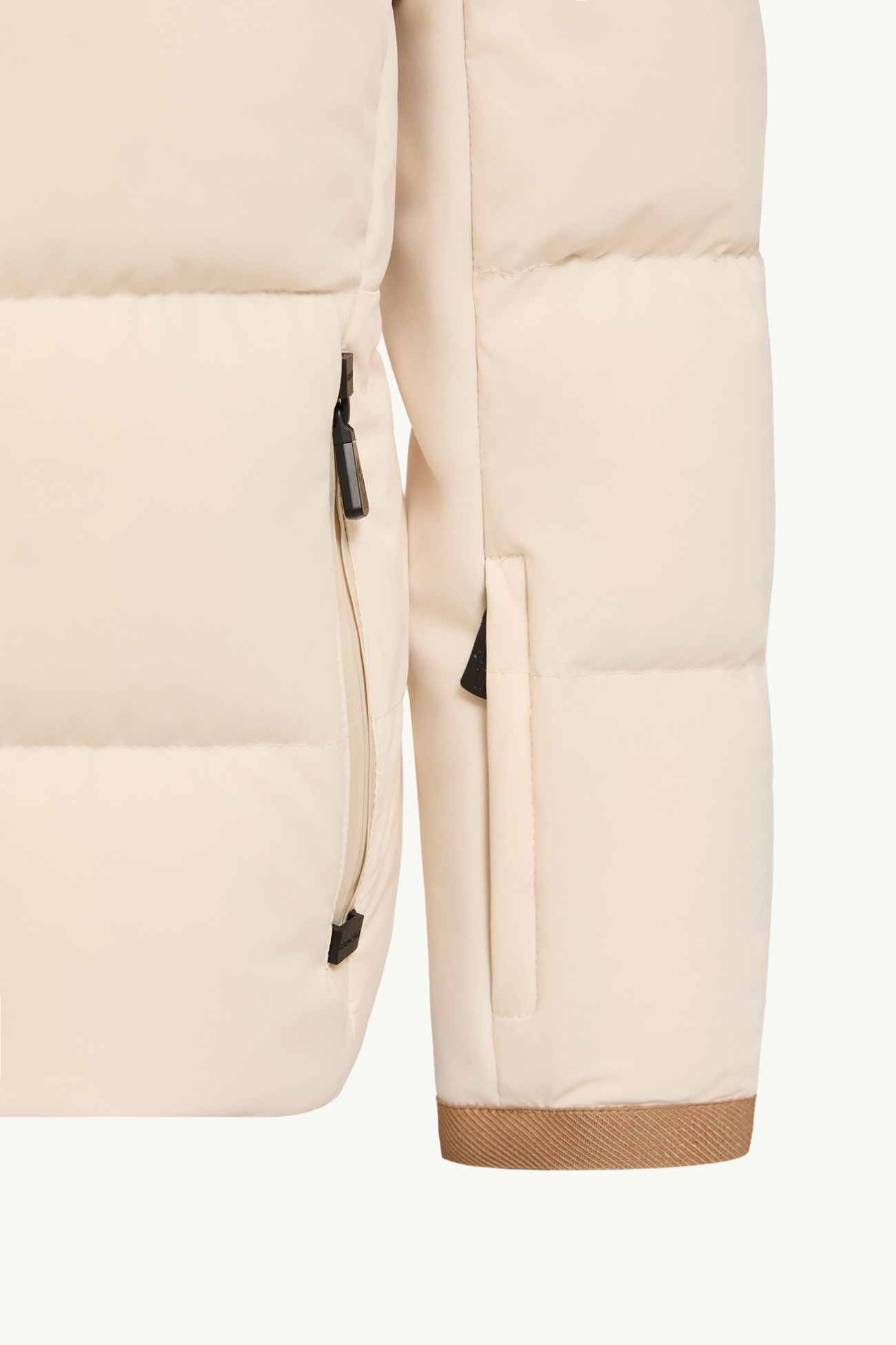 New Guyane isolierte Skijacke mit Kapuze Mädchen Weiß-Elfenbein Moncler 4