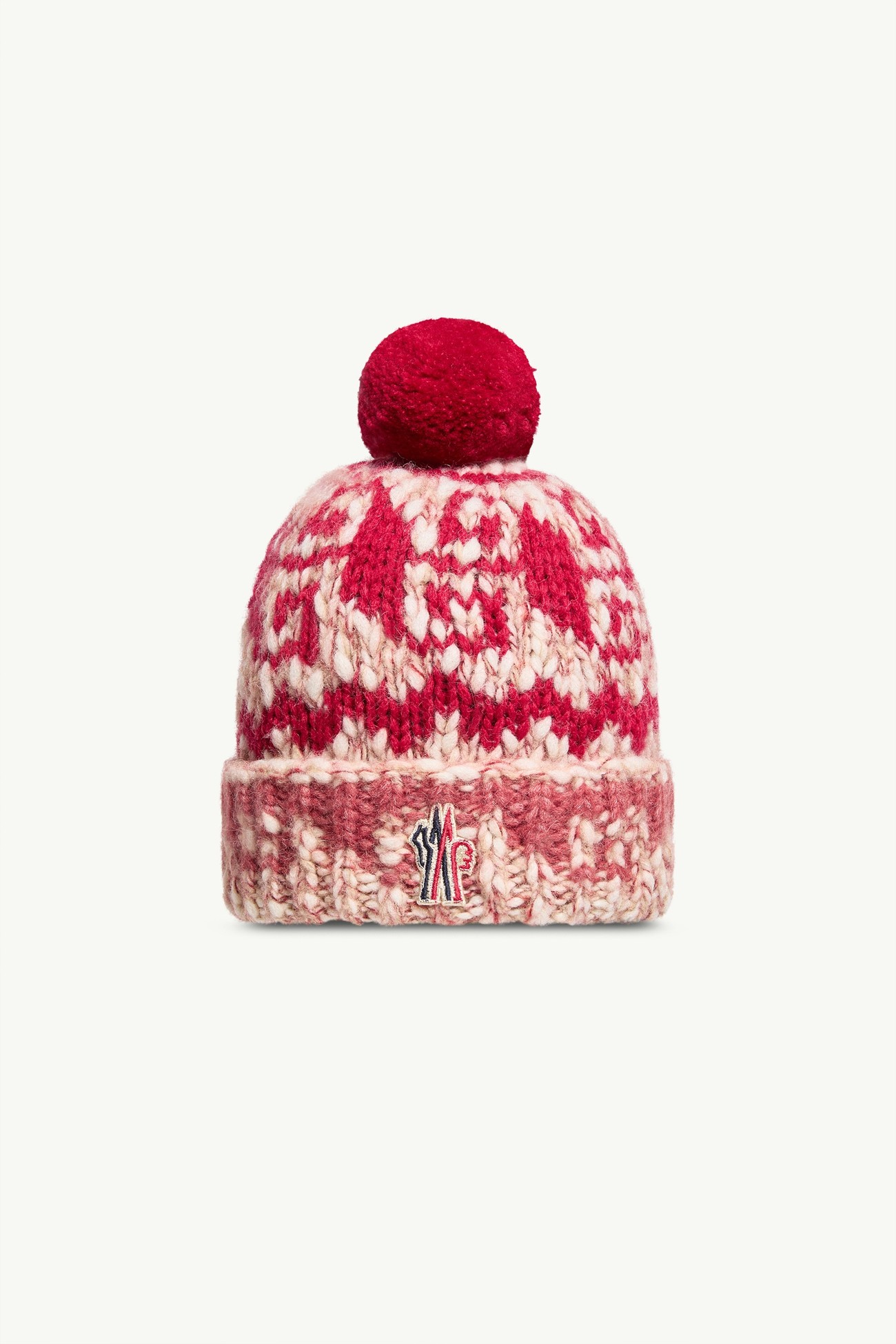 Gorro de mezcla de lana y alpaca con pompón De Género Neutro Rosa & Rojo Moncler 0