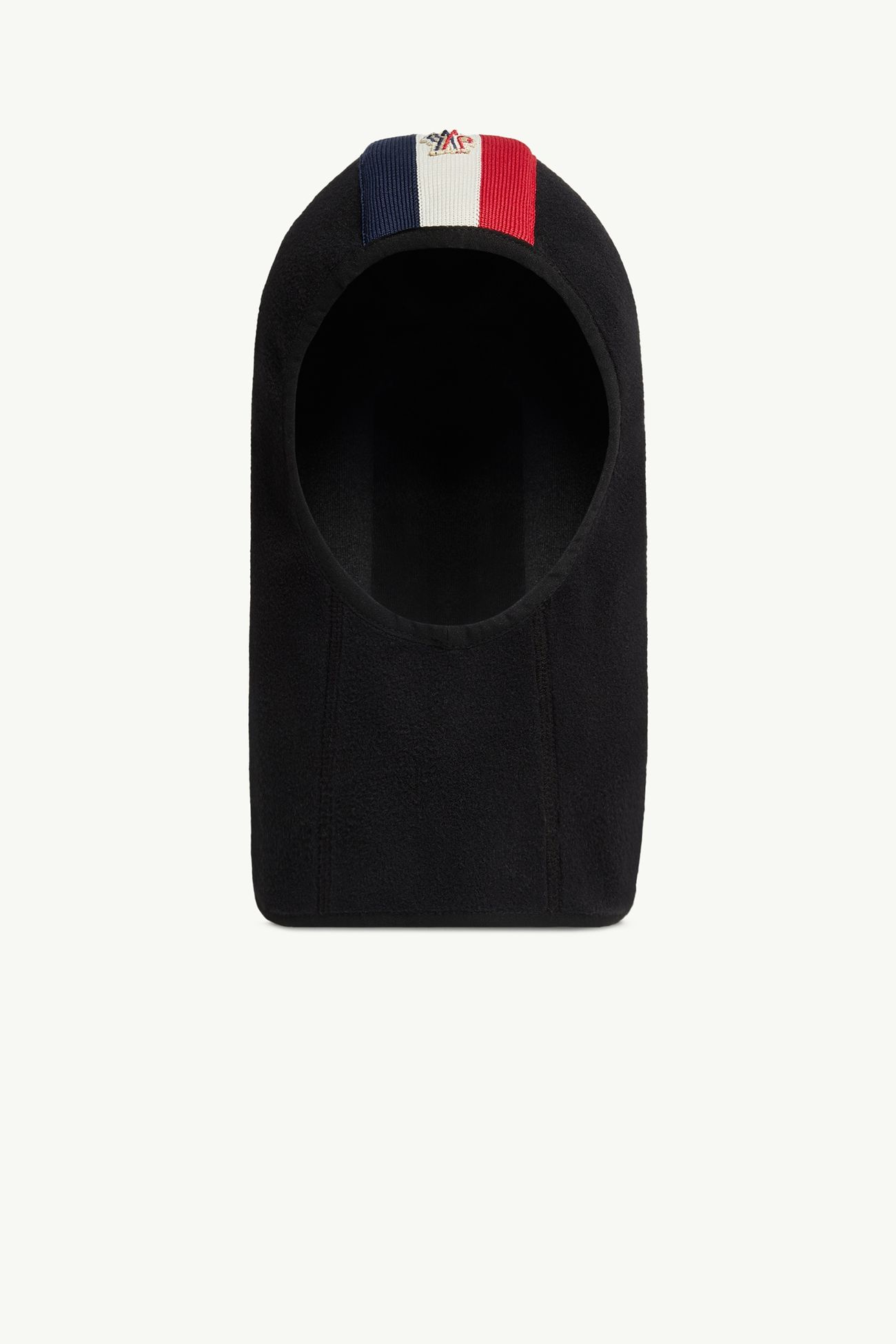 條紋飾邊抓毛防風雪面罩式風帽 中性 黑色 Moncler 0