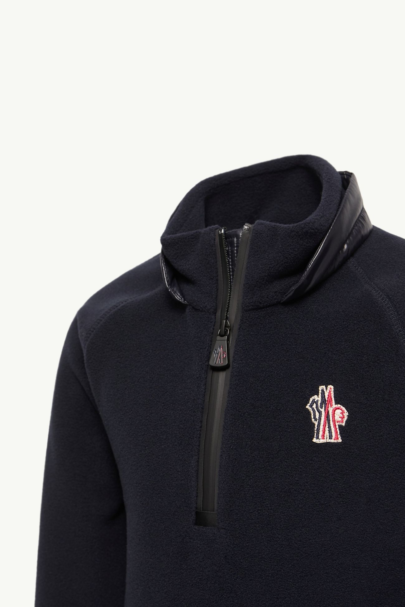 Half-Zip Fleece Sweatshirt Gender Neutral Navy Blue Moncler 1
