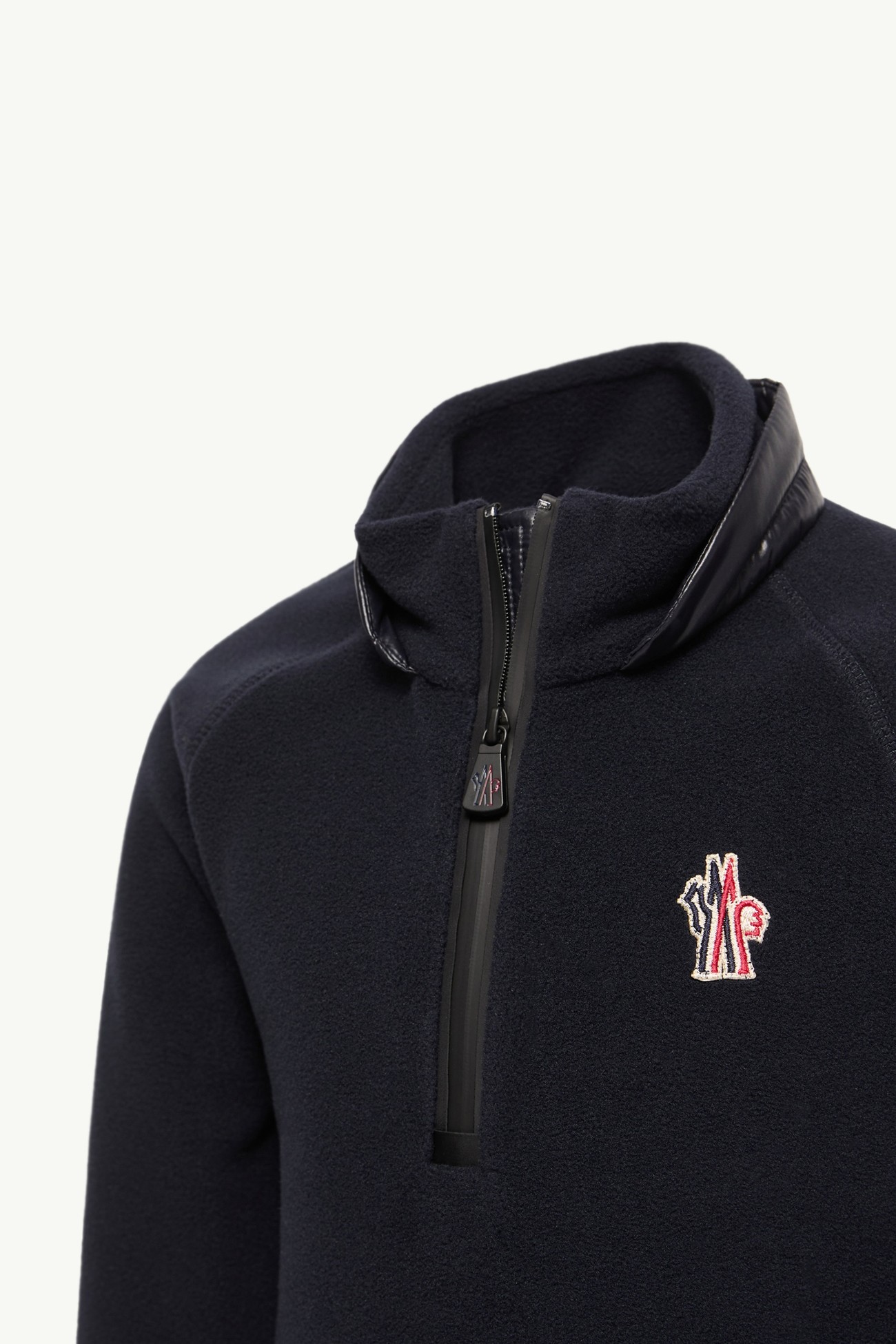 Half-Zip Fleece Sweatshirt Gender Neutral Navy Blue Moncler 1