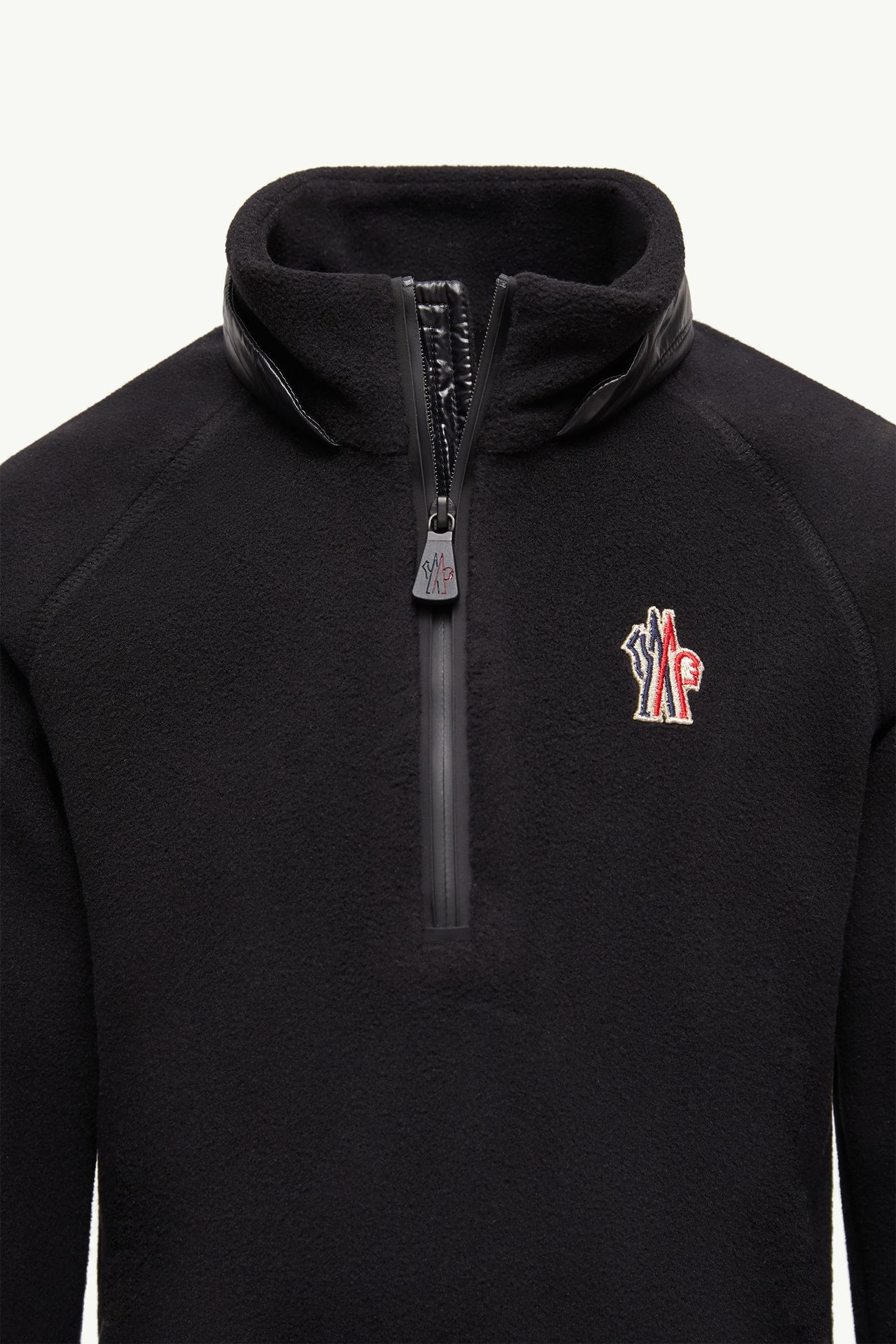 Fleece Sweatshirt mit halbem Reißverschluss Genderneutral Schwarz Moncler 1