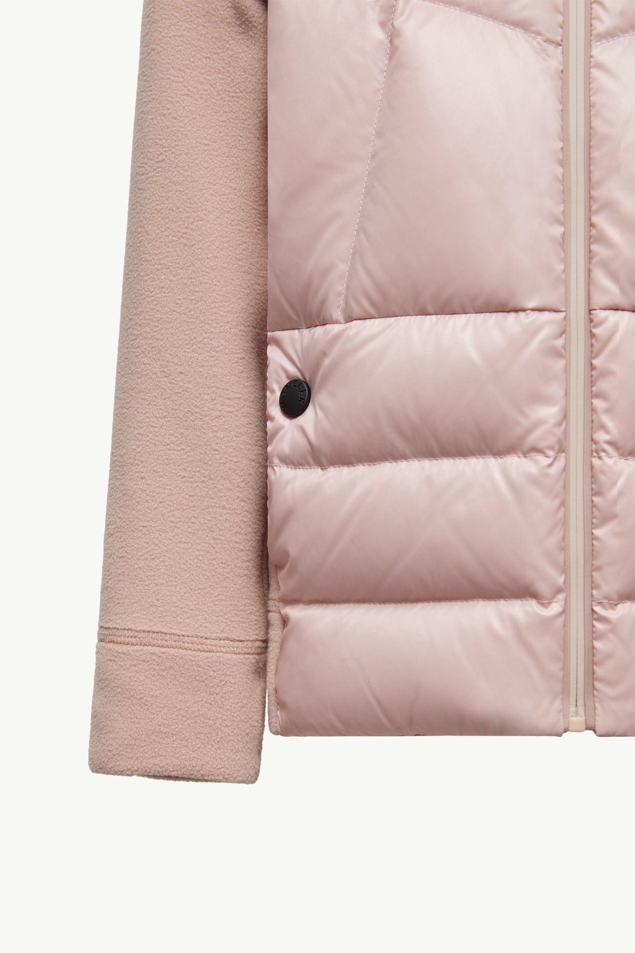 Sweat zippé en molleton matelassé Fille Rose Moncler 4