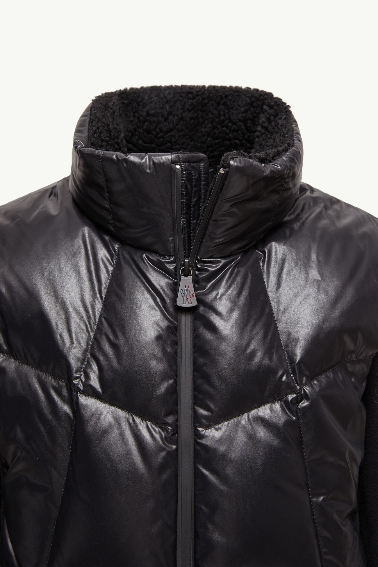 Sweatshirt mit Reißverschluss aus wattiertem Fleece Genderneutral Schwarz Moncler 3