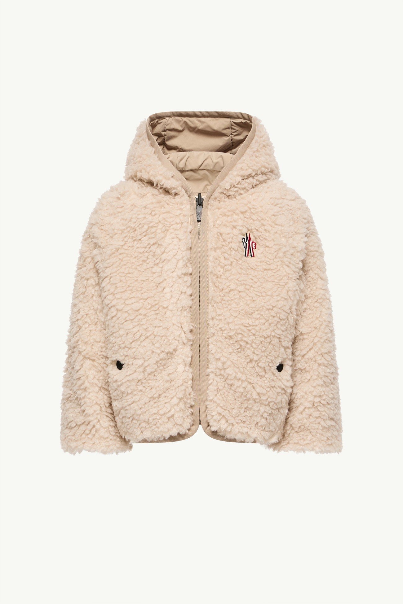 Felpa reversibile con zip in teddy Gender Neutral Beige Chiaro Moncler 0