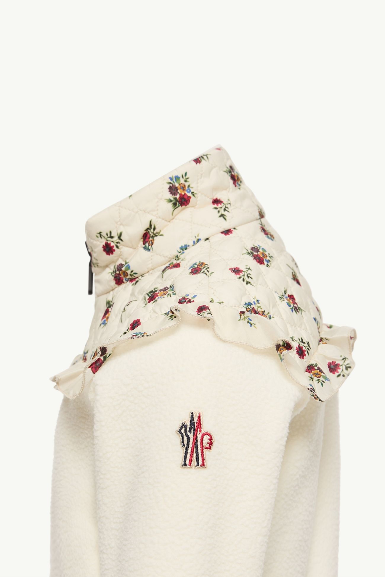 Sudadera con ribete de volantes y cremallera Polartec® Niña Blanco Moncler 1