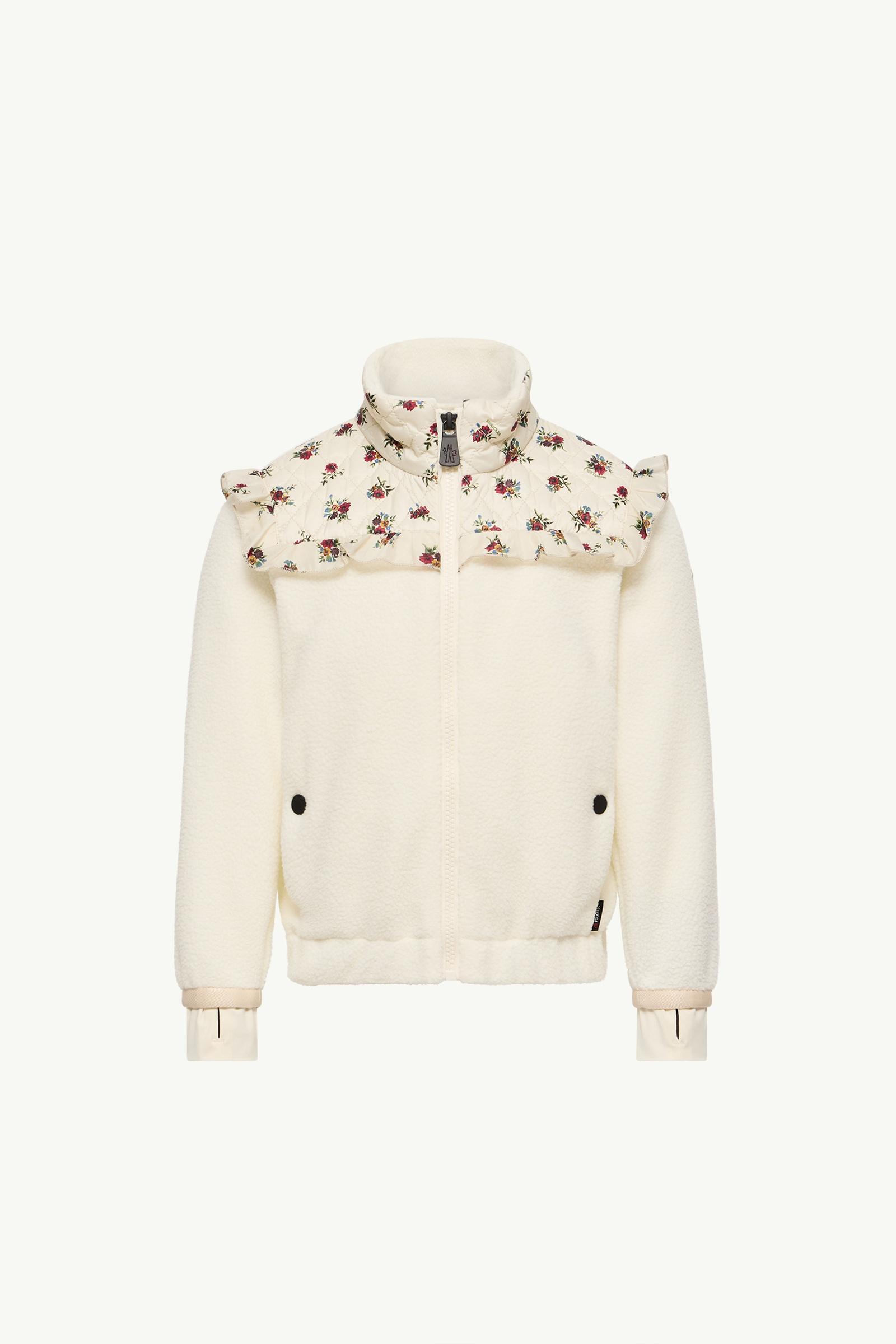Ruffle-Trimmed Polartec® Zip-Up Sweatshirt Girl White Moncler, 1 of 0
