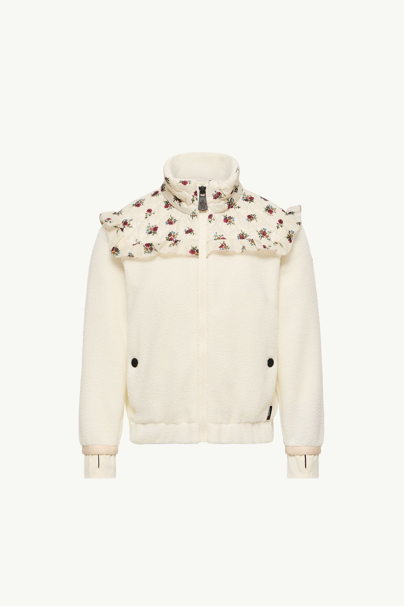 Ruffle-Trimmed Polartec® Zip-Up Sweatshirt Girl White Moncler 0