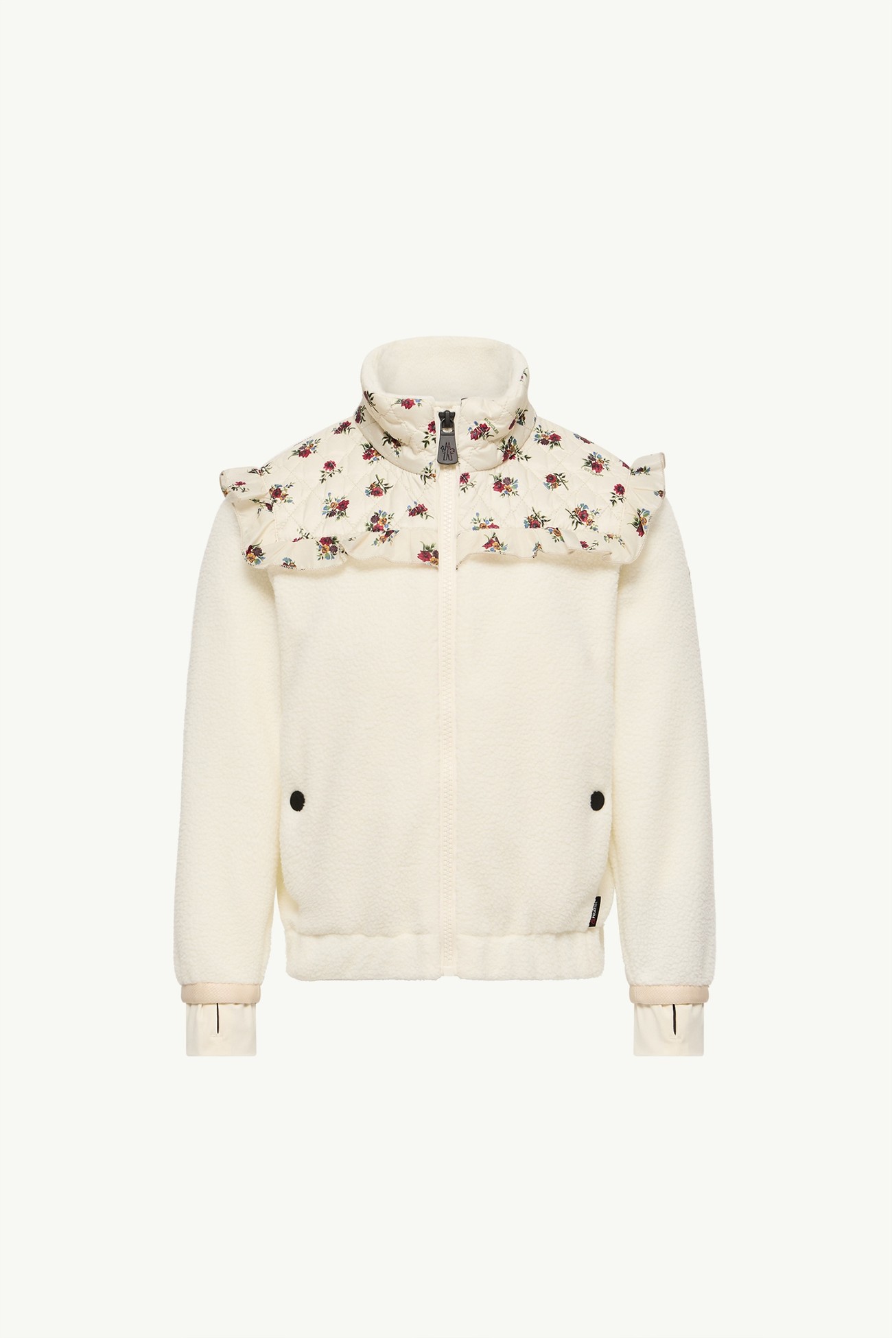 Ruffle-Trimmed Polartec® Zip-Up Sweatshirt Girl White Moncler 0