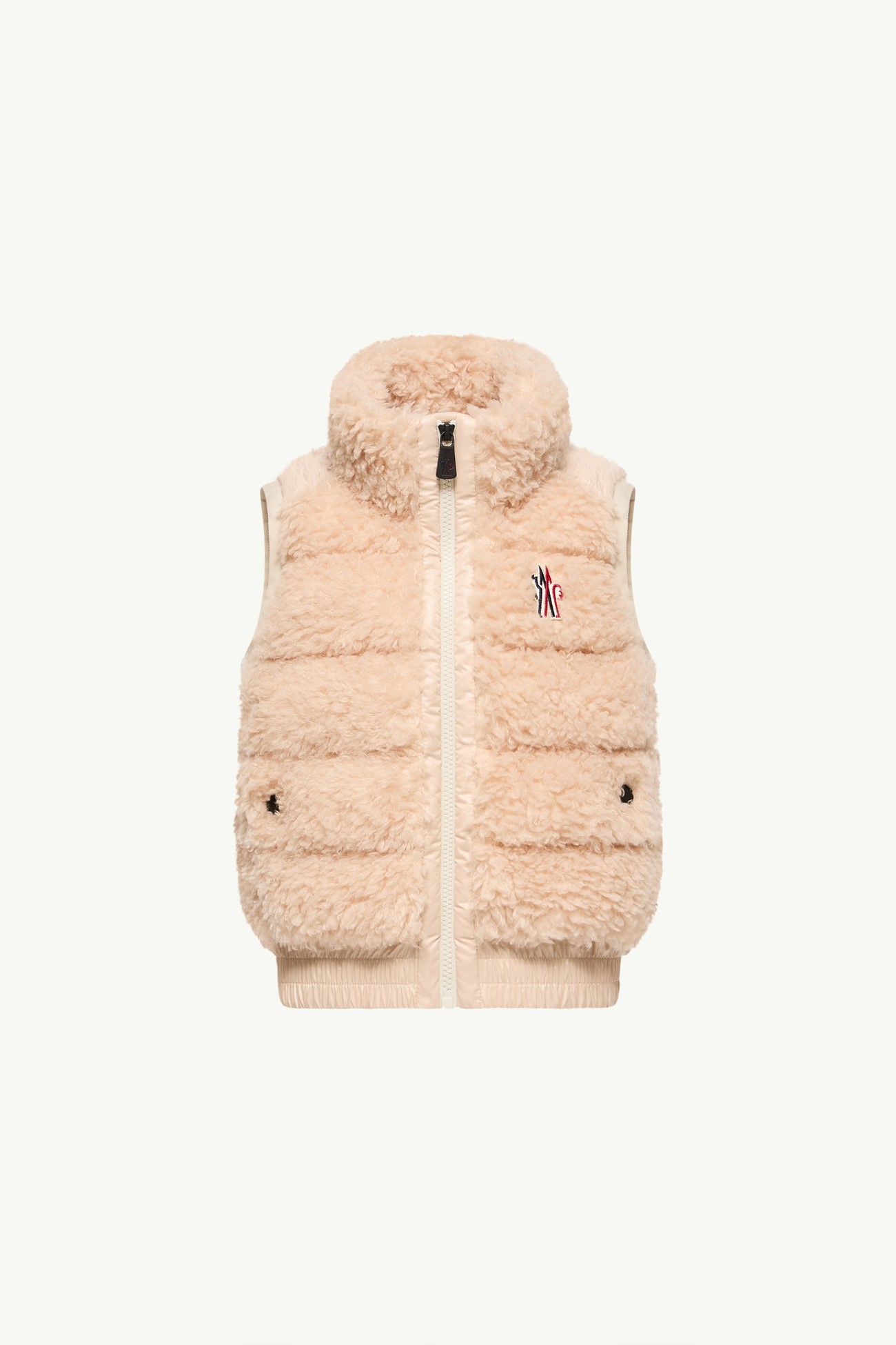 Chaleco plumífero efecto peluche Niña Rosado claro Moncler 0