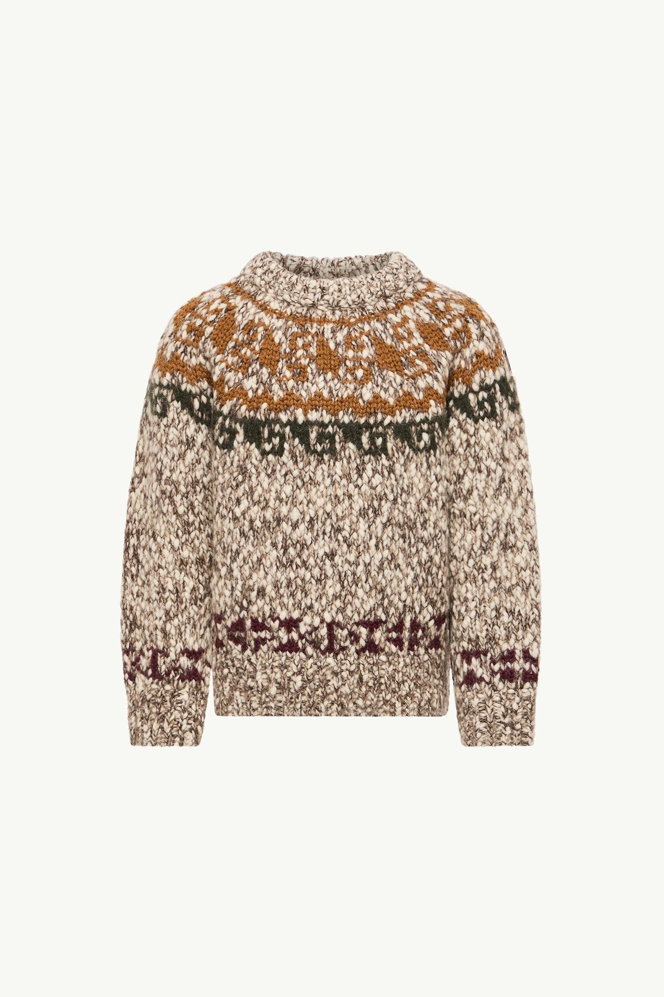 Pull en jacquard de laine mélangé géométrique Mixte Moncler 0
