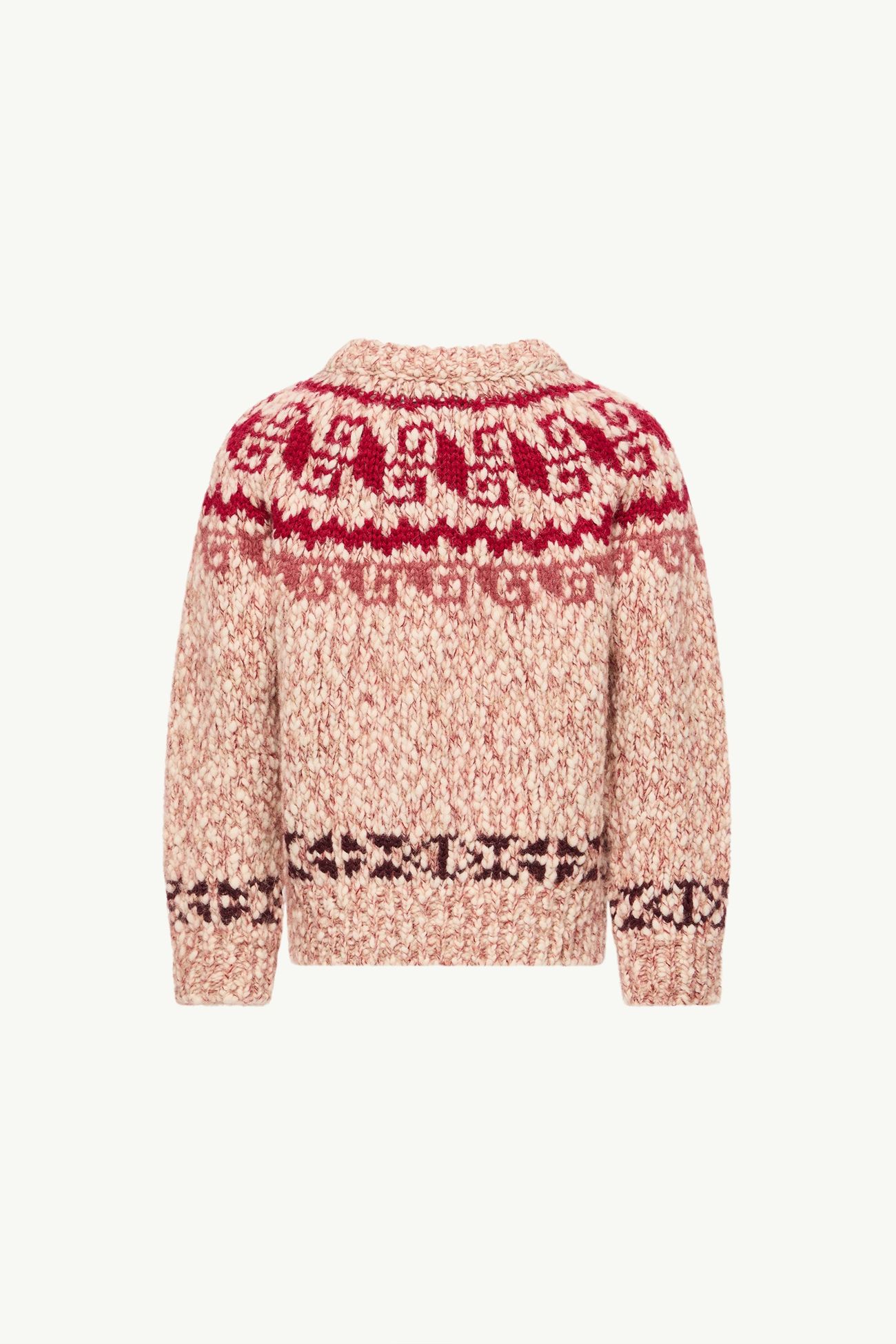 Pullover aus einer Wollmischung mit geometrischem Jacquardmuster Mädchen Pink Moncler 2