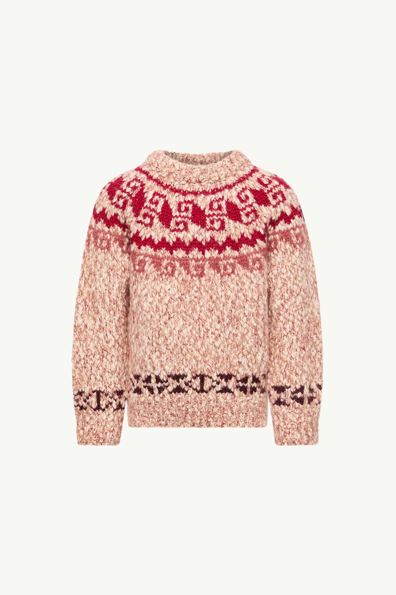 Geometric Jacquard Wool Blend Jumper Girl Pink Moncler 0