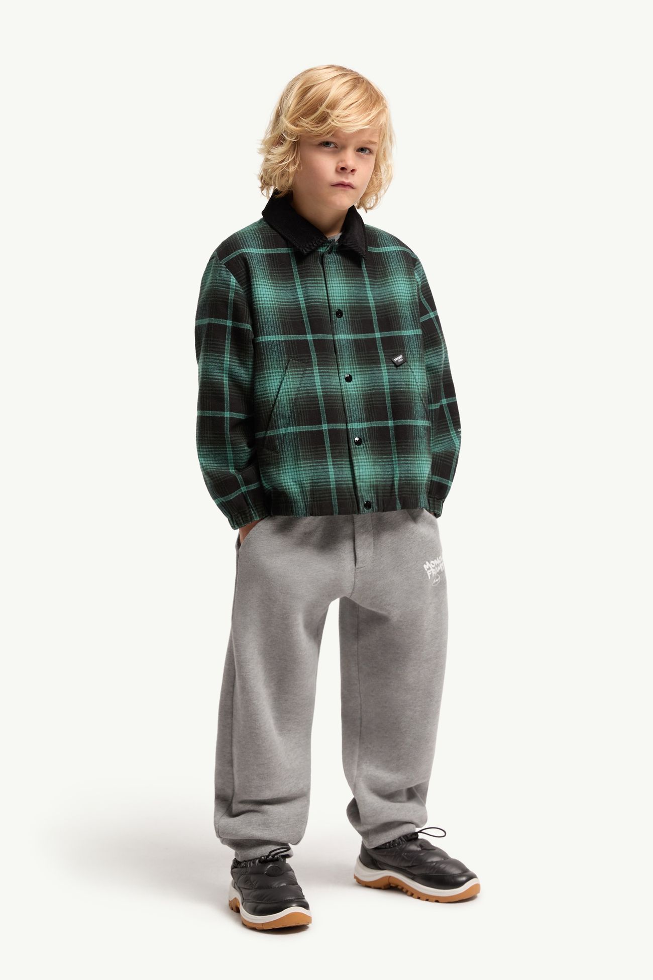 Moncler x FRGMTmini Ryūha男童双面夹克外套 男童 黑色 & 绿色 Moncler 0