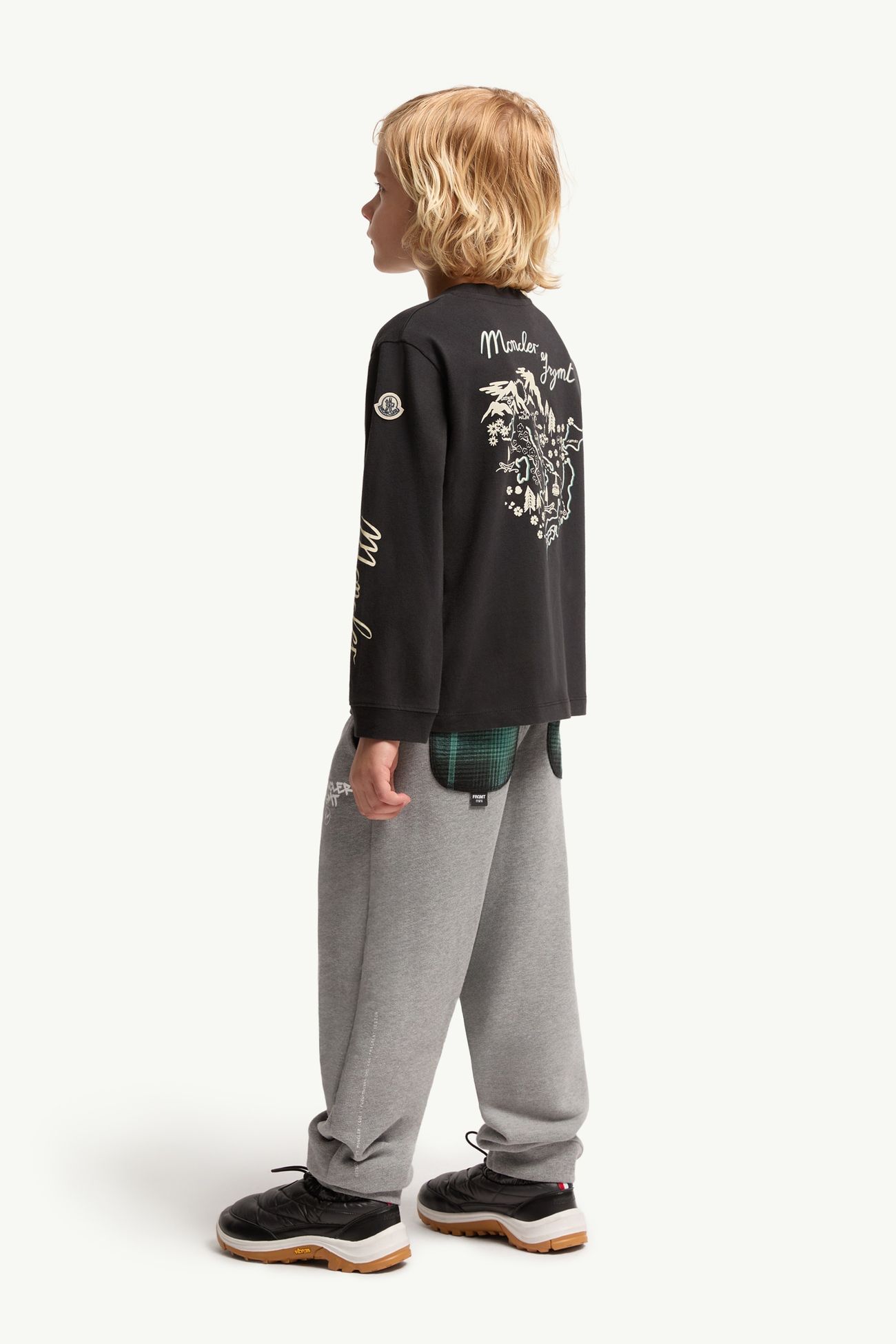 Moncler x FRGMTmini Long Sleeve T-Shirt Boy Black Moncler 0