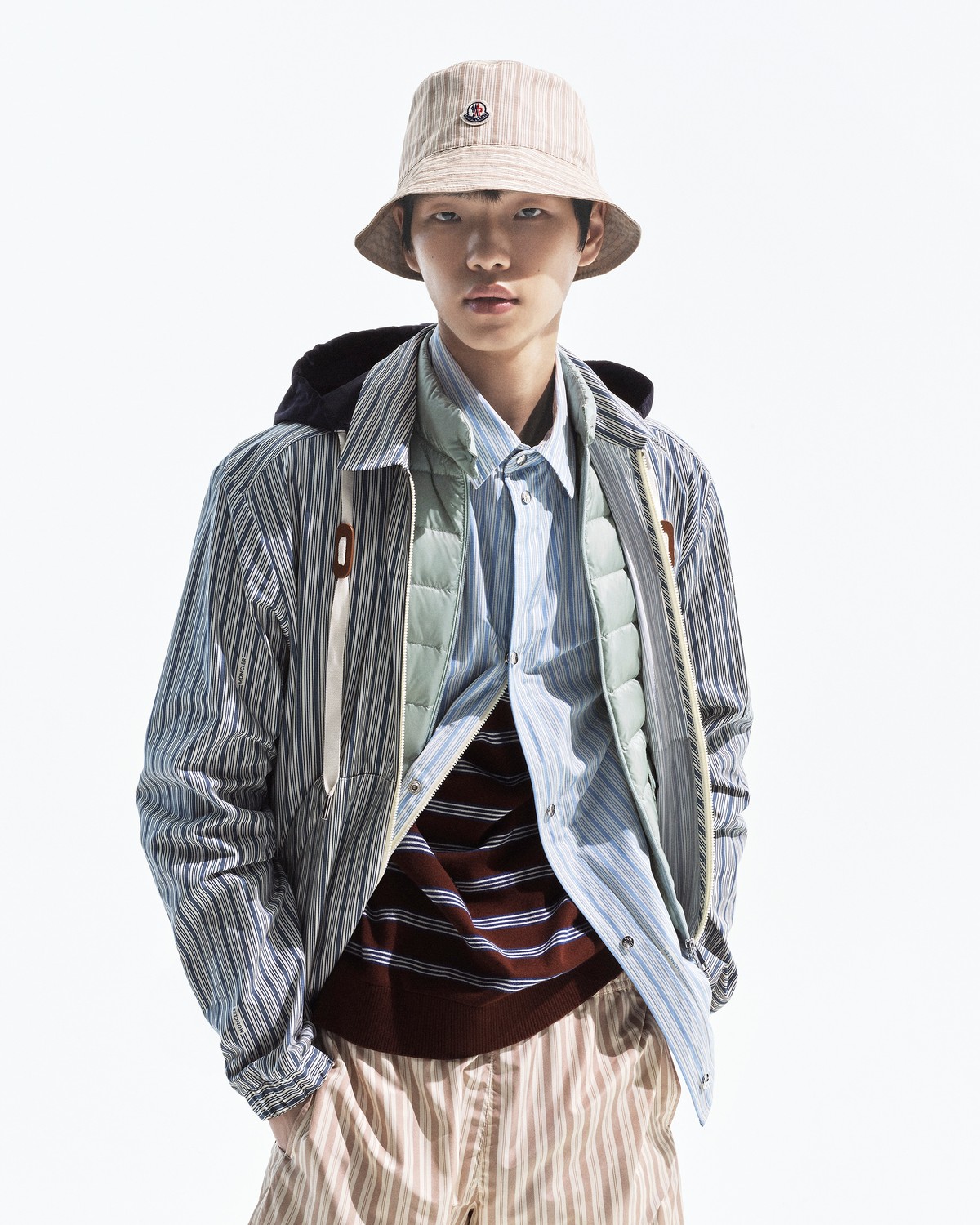 Moncler Men's Havas Striped Poplin Shirt Jacket