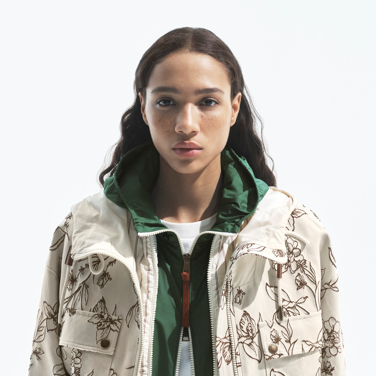 Giacca Nepeta con Cappuccio a Stampa Floreale da Donna Moncler