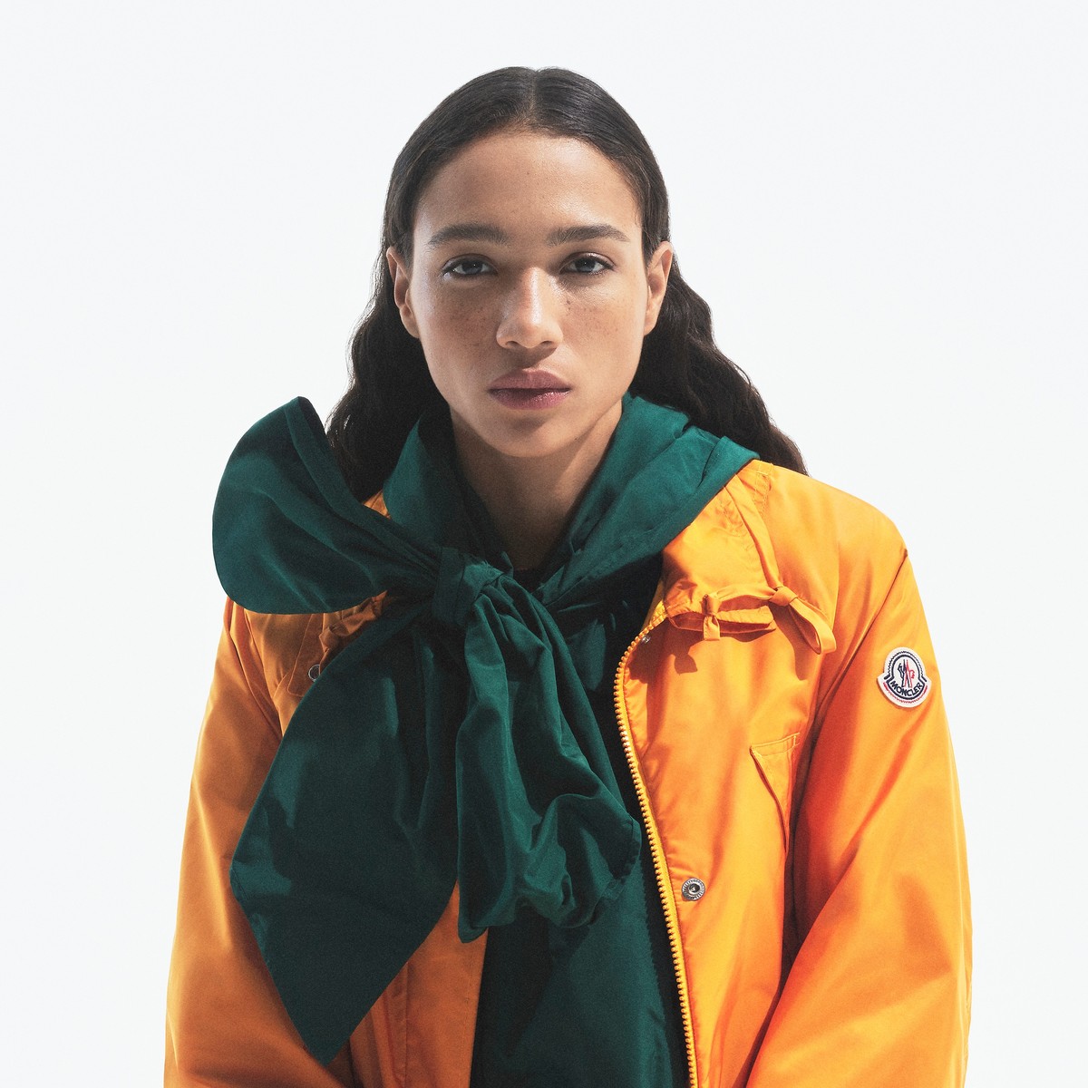 Moncler 女士 Reghena 黃色中長款派克大衣