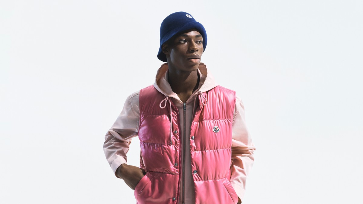 Moncler Men's Restigo Pink Down Vest