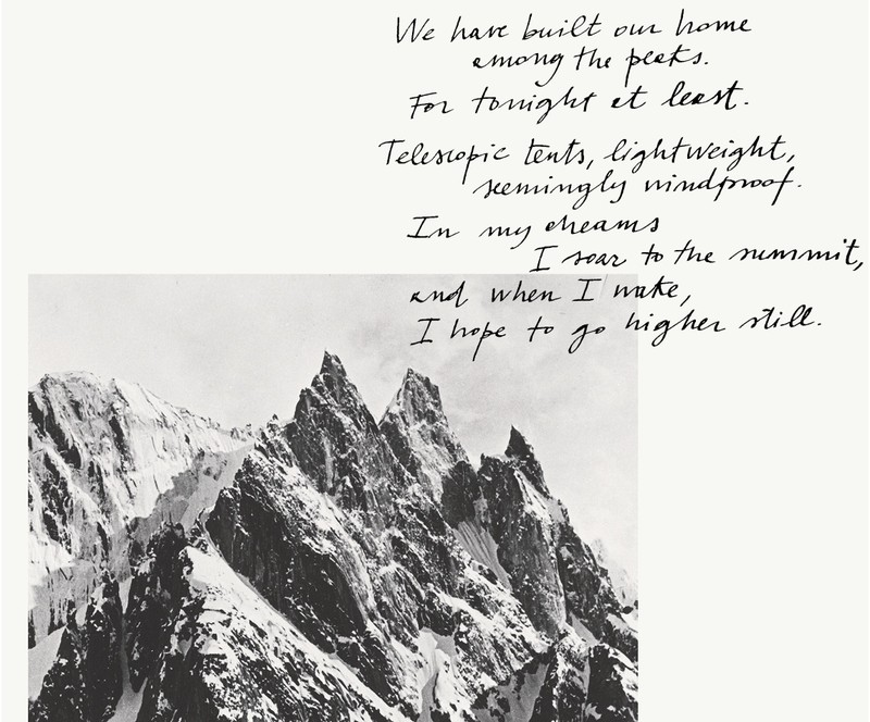 Moncler, The Alpine Diary: brown clothbound book with a black and white floral illustration on the cover.