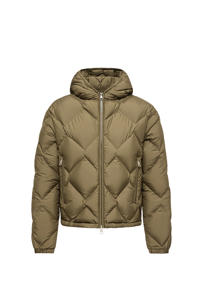 Arvouinne Hooded Triangle-Quilted Short Down Jacket