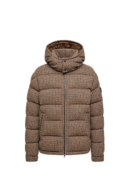 Montgenevre Wool Blend Bouclé Hooded Short Down Jacket