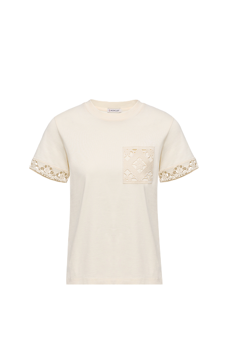 Macramé-Trimmed Cotton T-Shirt