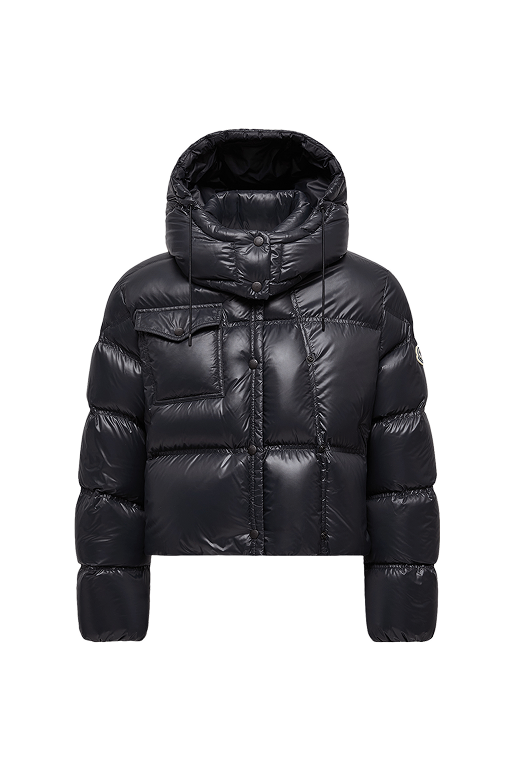 Erea Square-Quilted Hooded Short Down Jacket