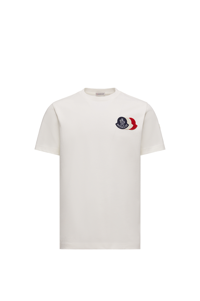 Embroidered Tricolor Logo Cotton T-Shirt