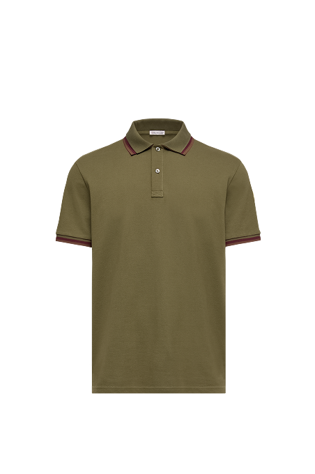 Double Collar Cotton Piquet Polo Shirt