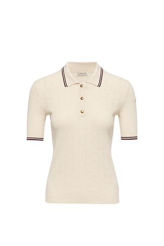 Rhombus & Logo Pattern Cotton Polo Shirt