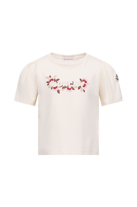 Floral Logo Print Cotton Blend T-Shirt