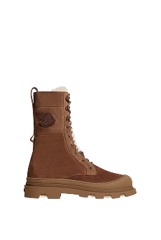 Vera High Suede & Shearling Lace-Up Boots