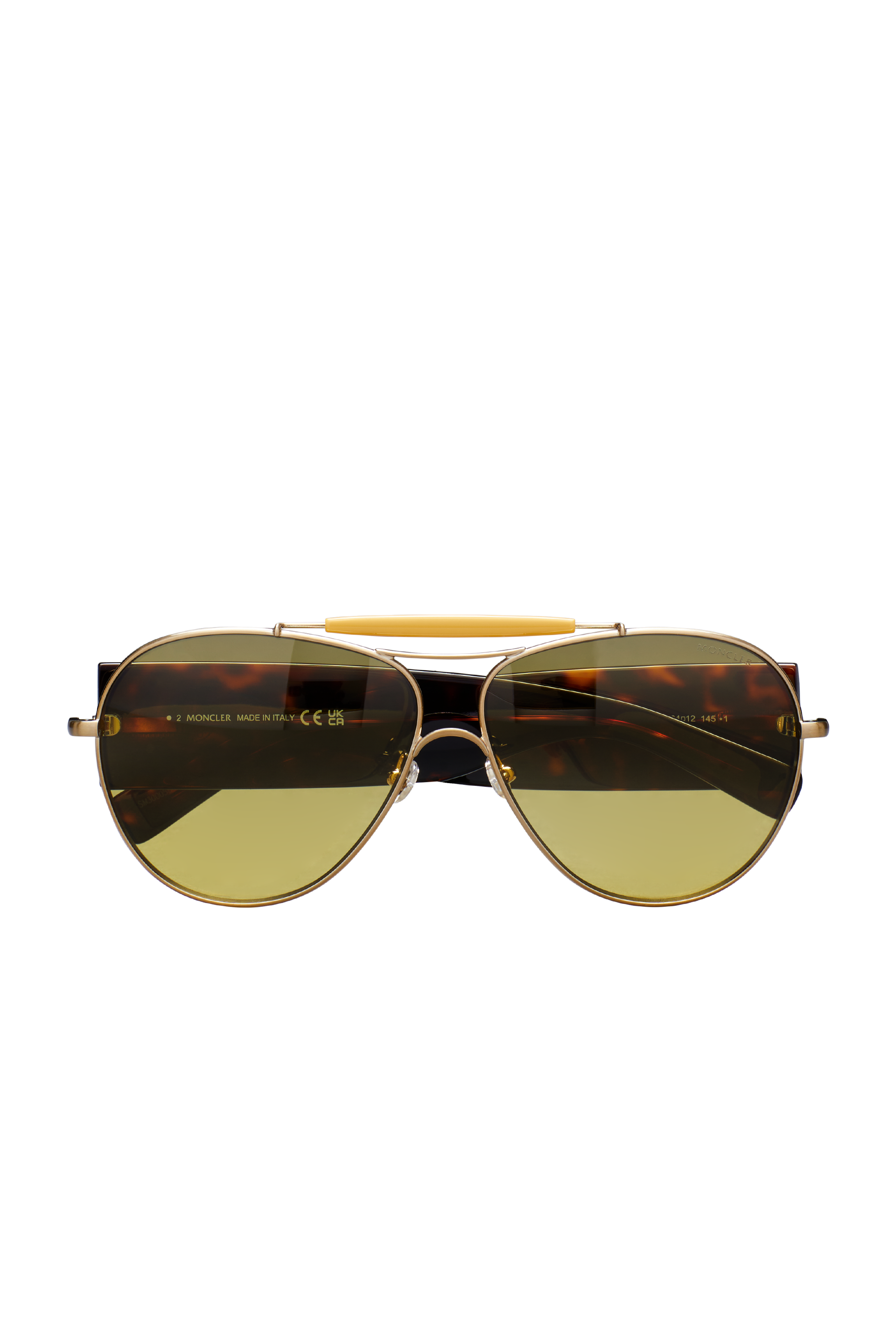 Moncler Pilot Sunglasses In Yellow