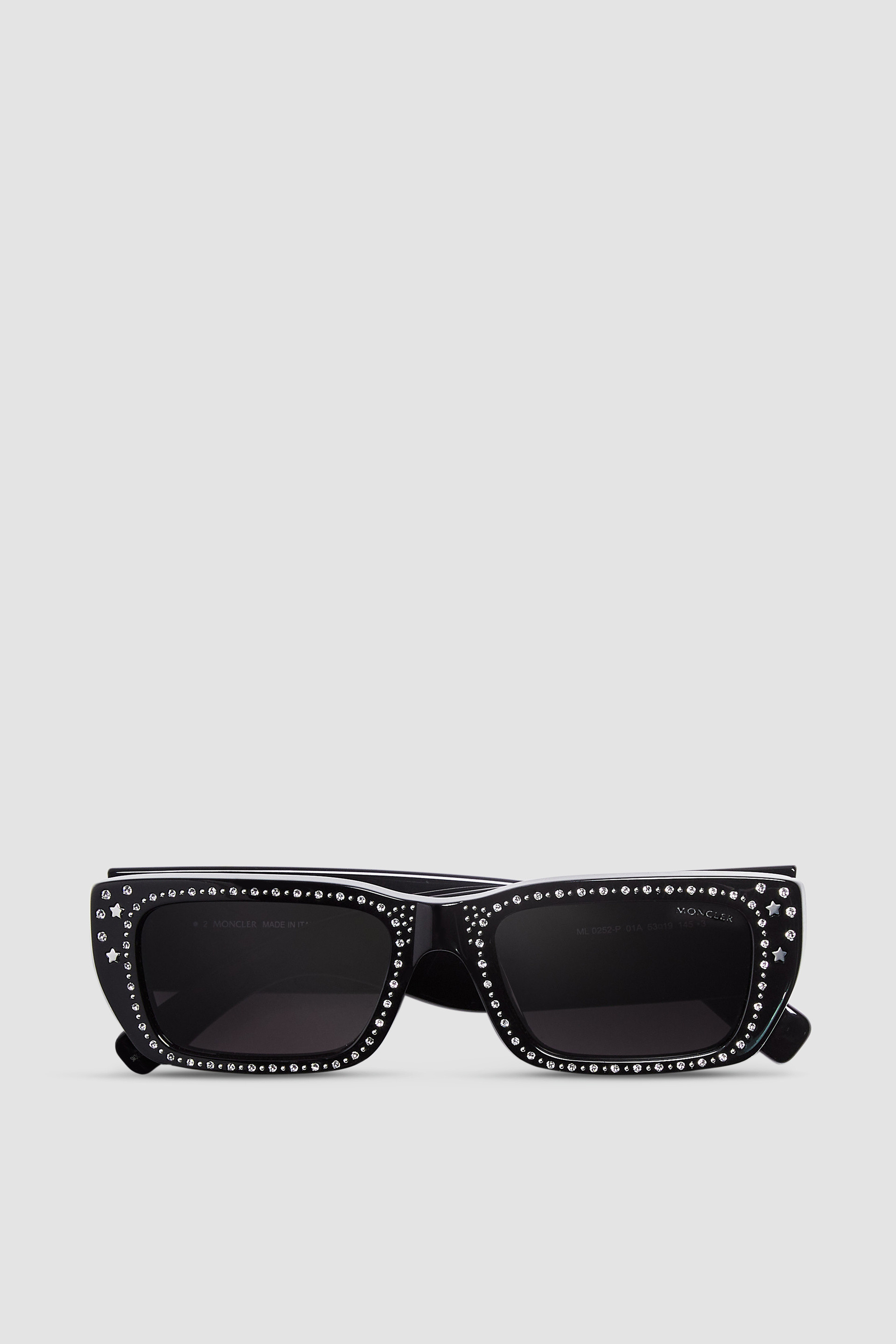 Crystal-Encrusted Rectangular Sunglasses