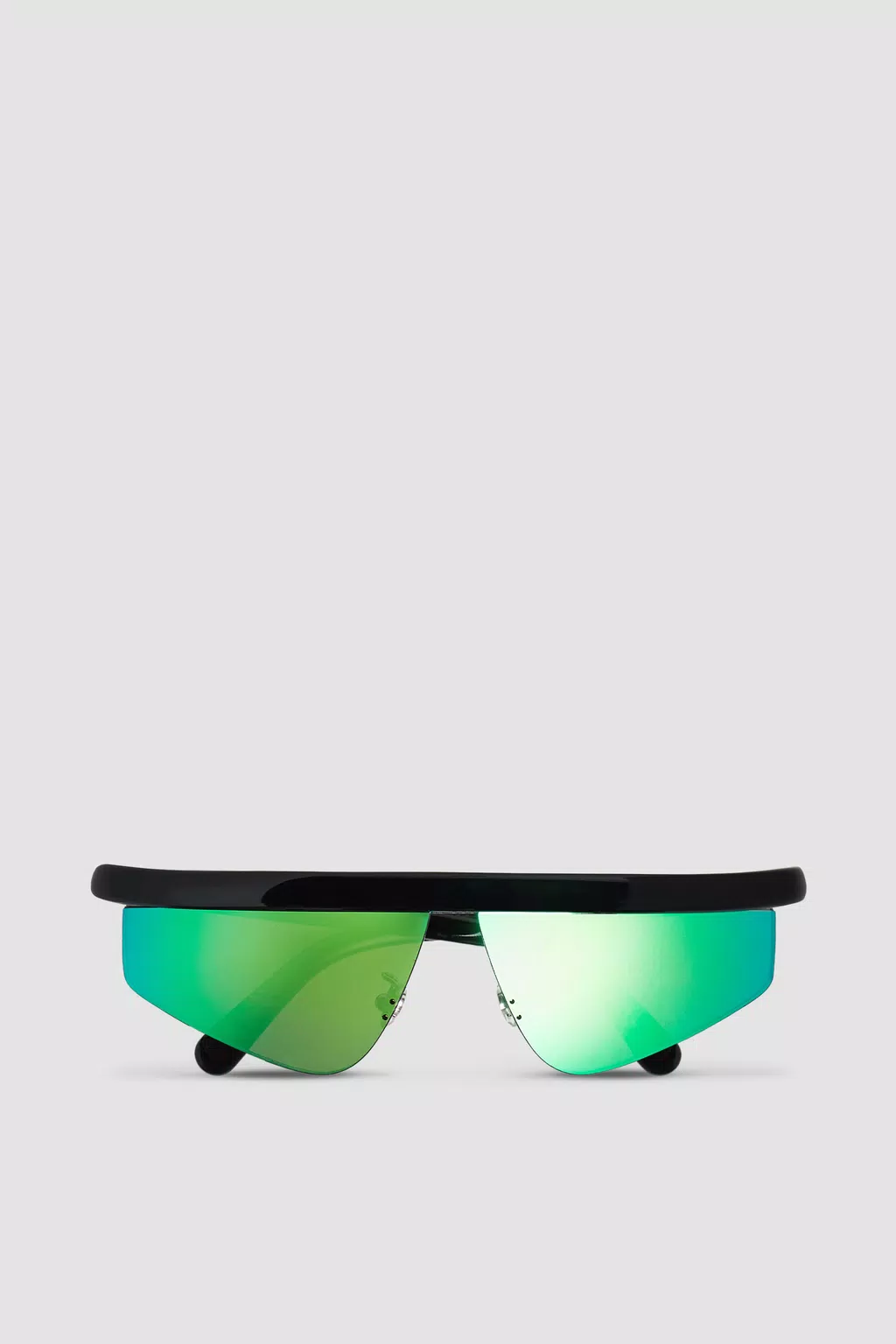 Orizon Rectangular Sunglasses Gender Neutral Shiny Black   &  Blue Moncler 1