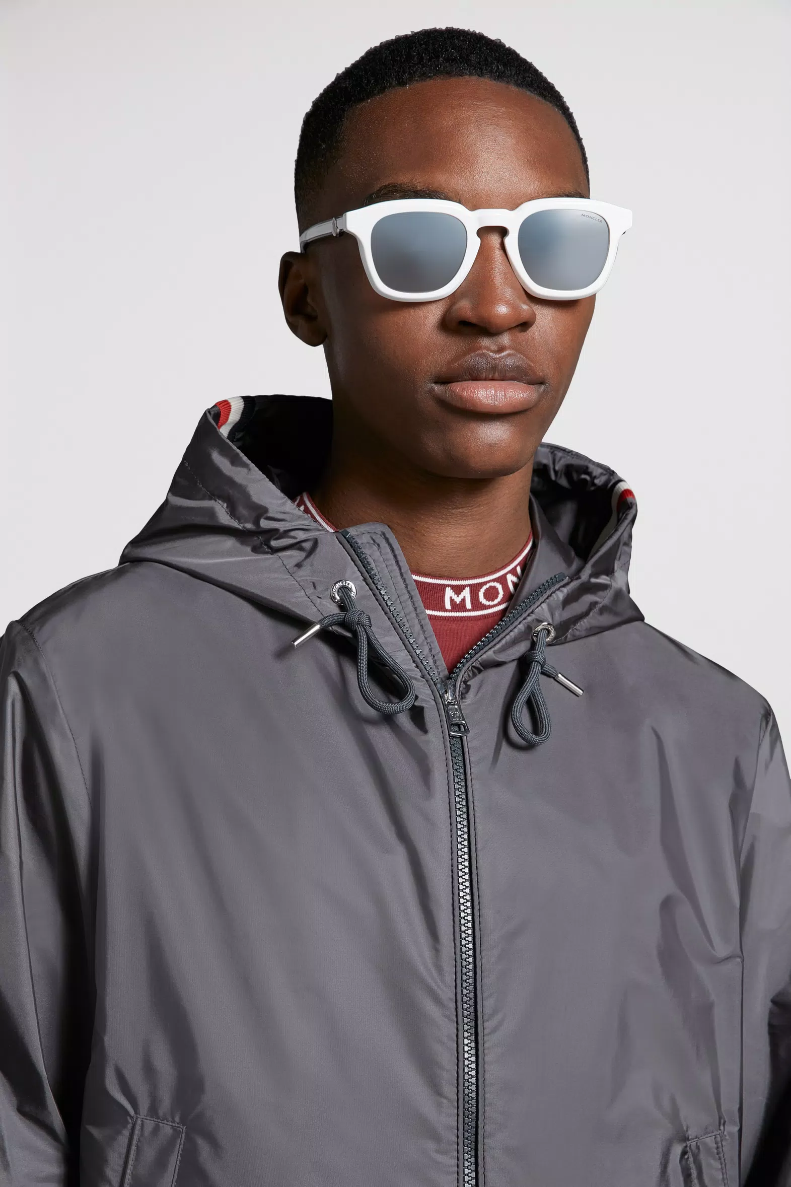 White Gradd Squared Sunglasses - Sunglasses for Men | Moncler US