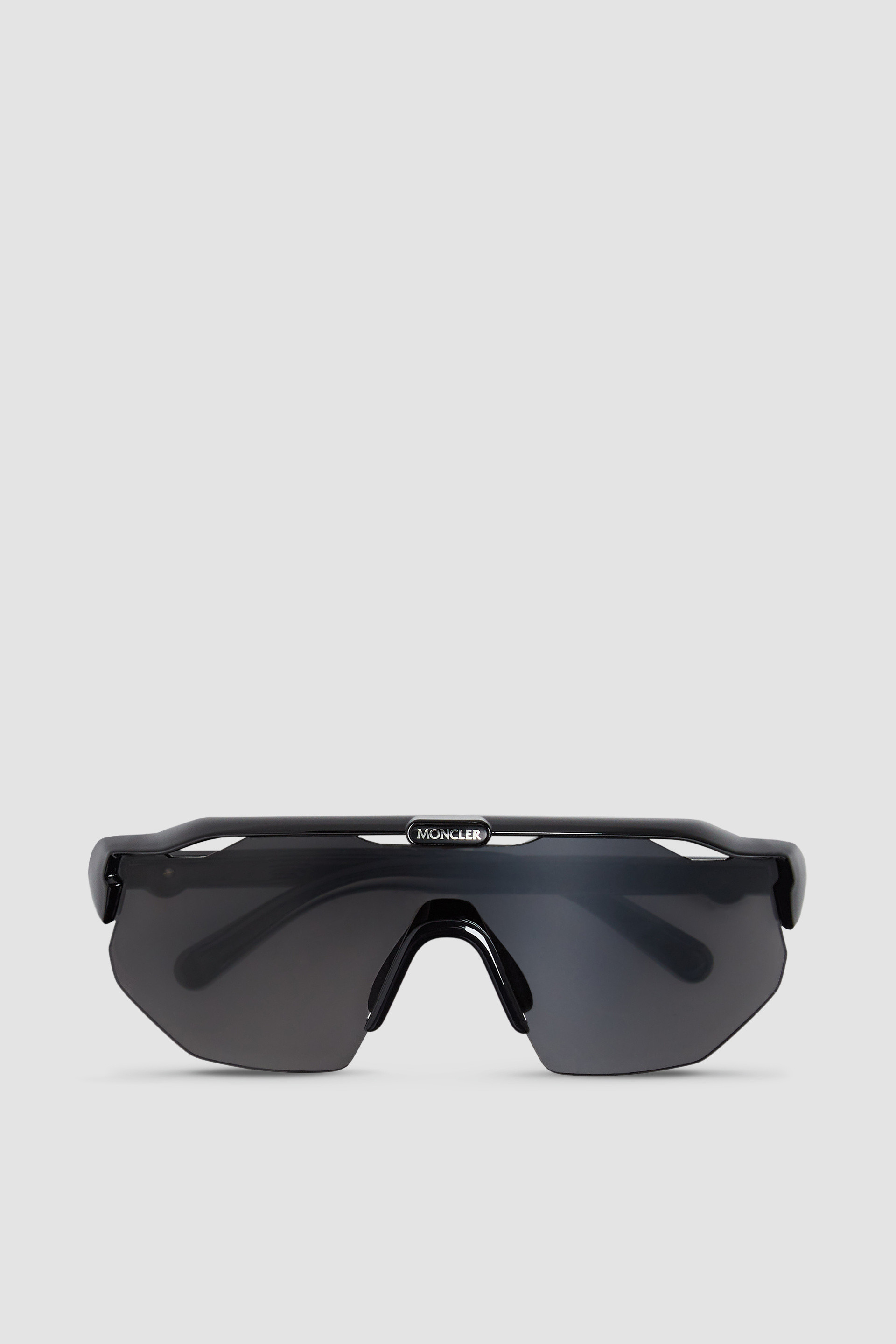 Square Louis Vuitton style sunglasses with white armor and dark lenses