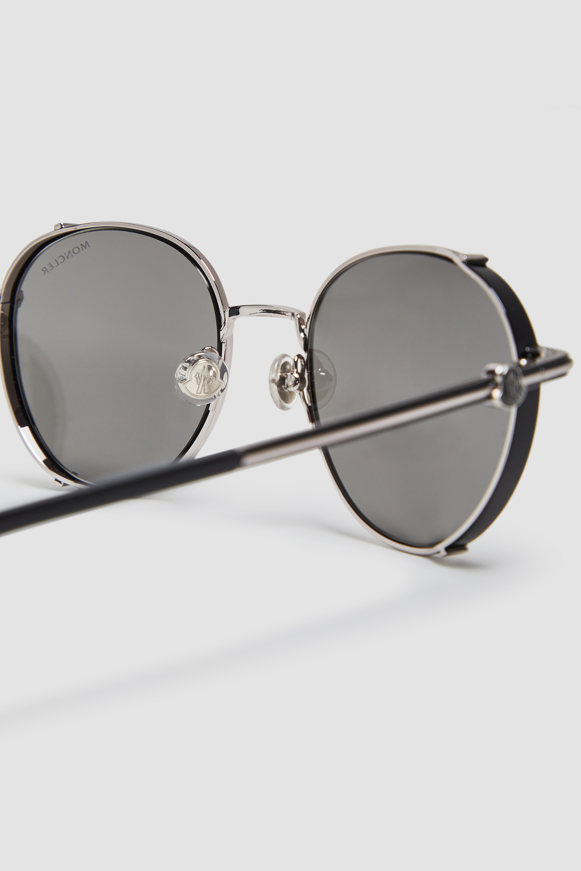 Shiny Light Ruthenium Owlet Round Sunglasses - Sunglasses for Men 