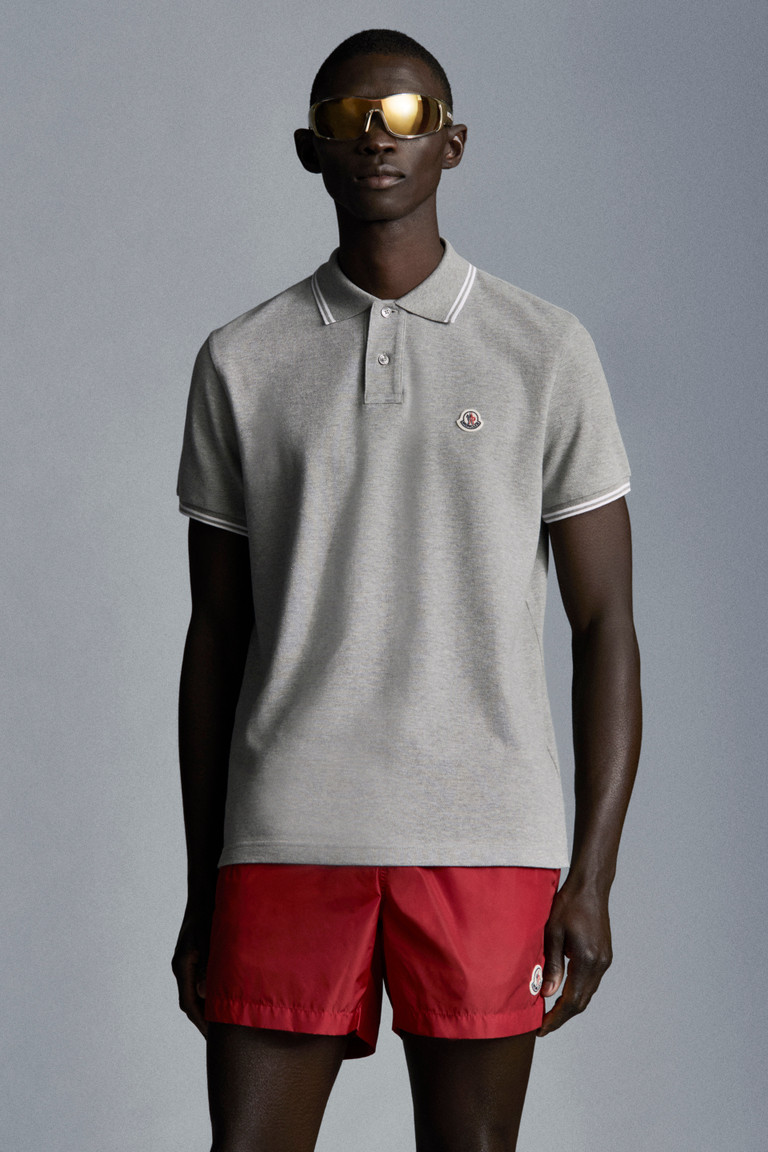 white moncler polo shirt