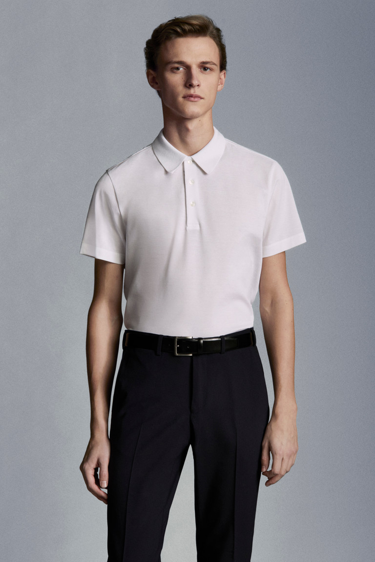 white moncler polo shirt