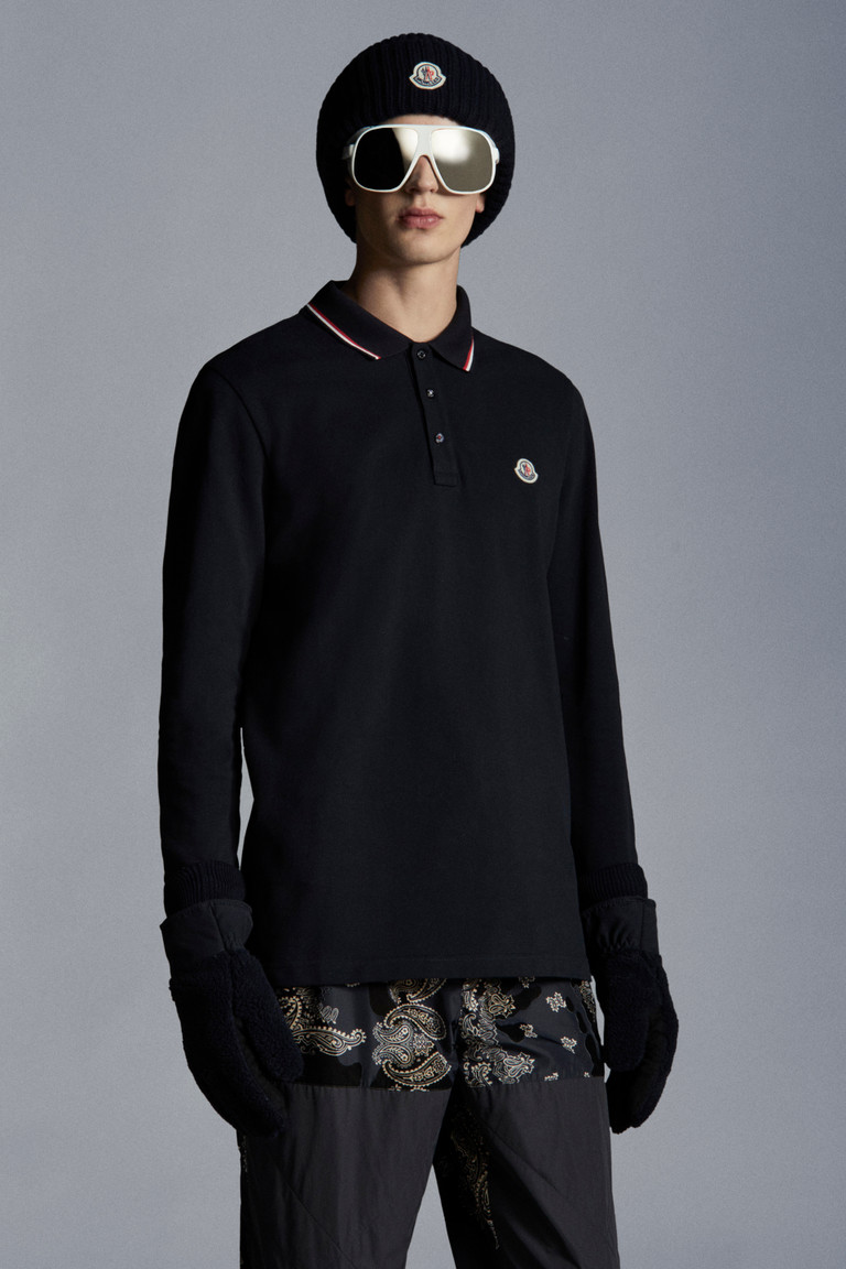 black moncler long sleeve polo