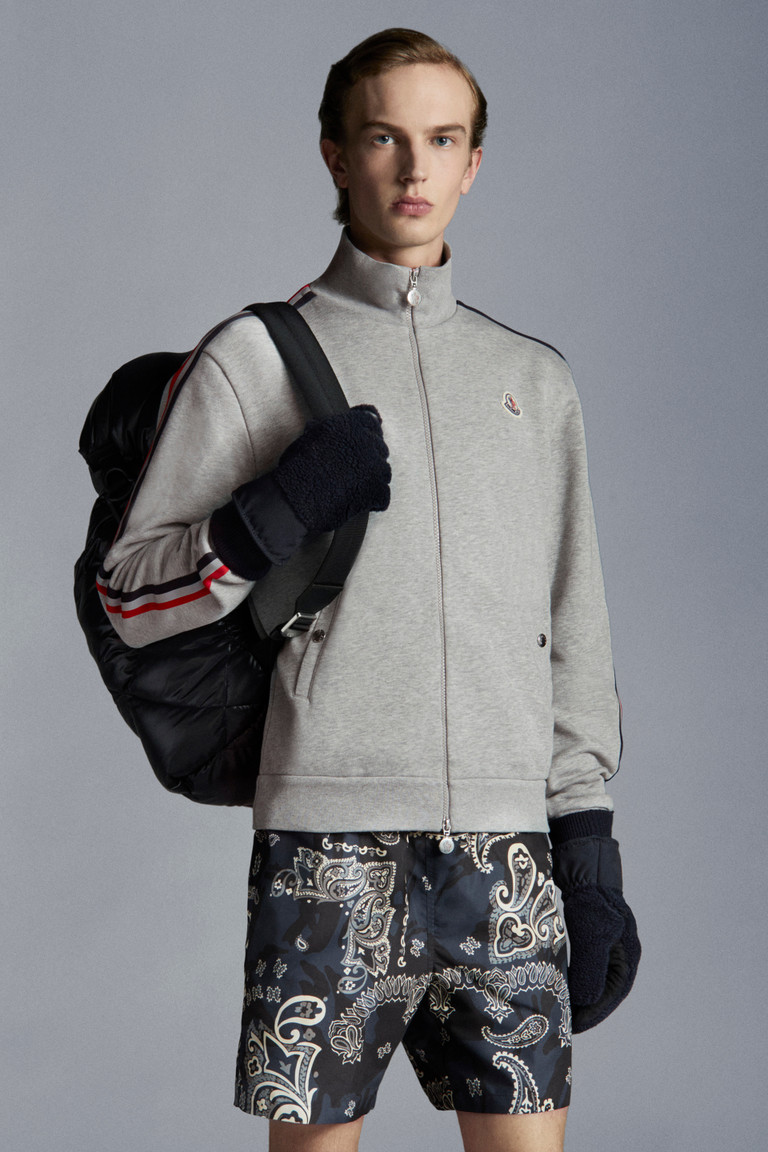 Melange Light Grey Zip-Up Track Jacket 