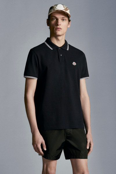 navy blue moncler polo shirt