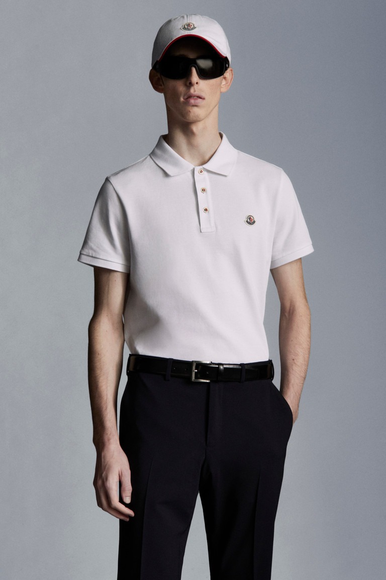 white moncler polo shirt