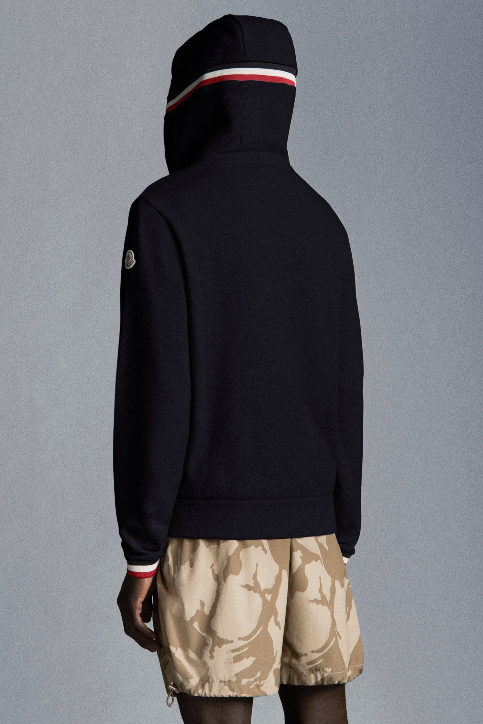 Night Blue Sweatshirt With Hood Cardigans For Cut Sewn Moncler De