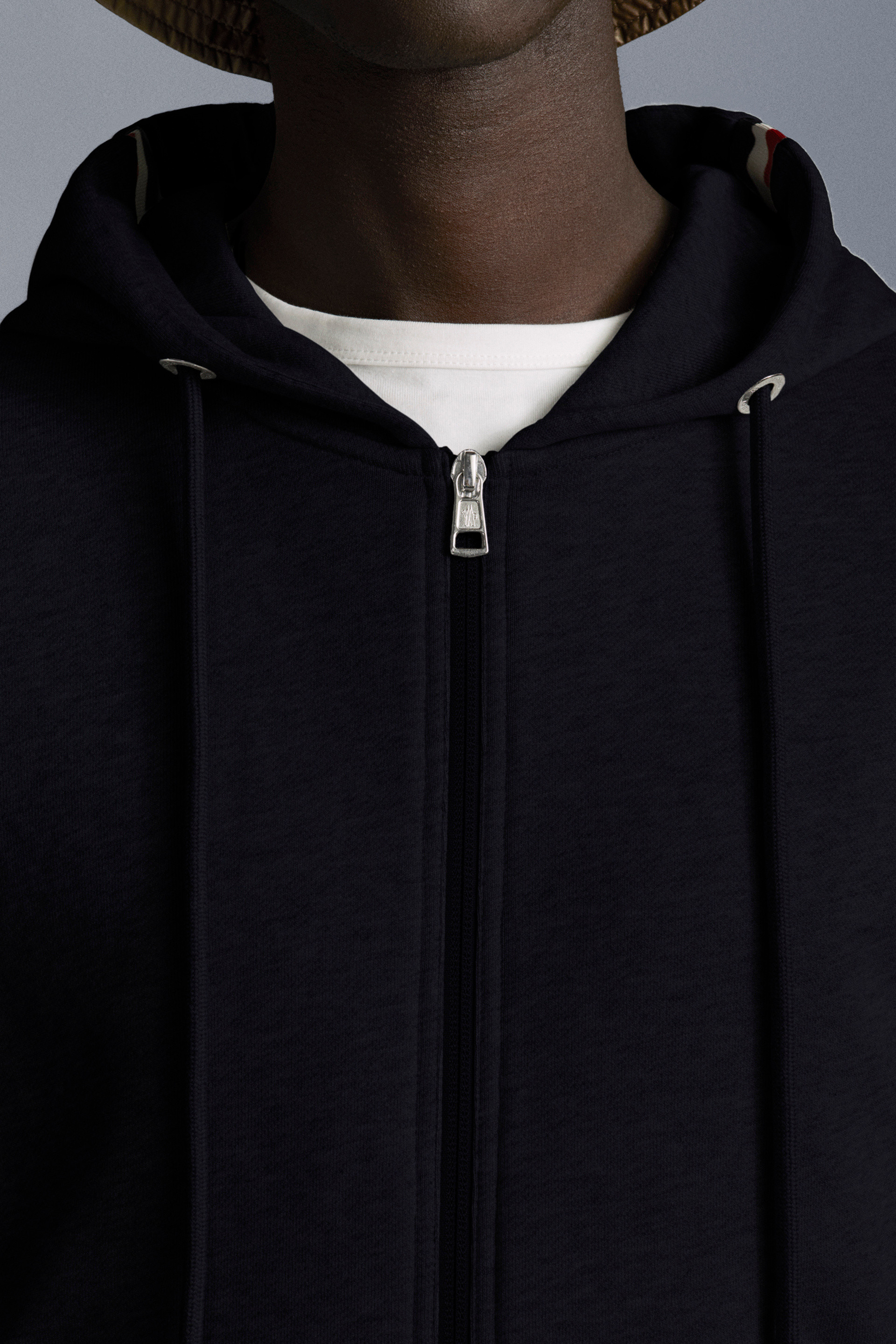 Night Blue Sweatshirt With Hood Cardigans For Cut Sewn Moncler Ch